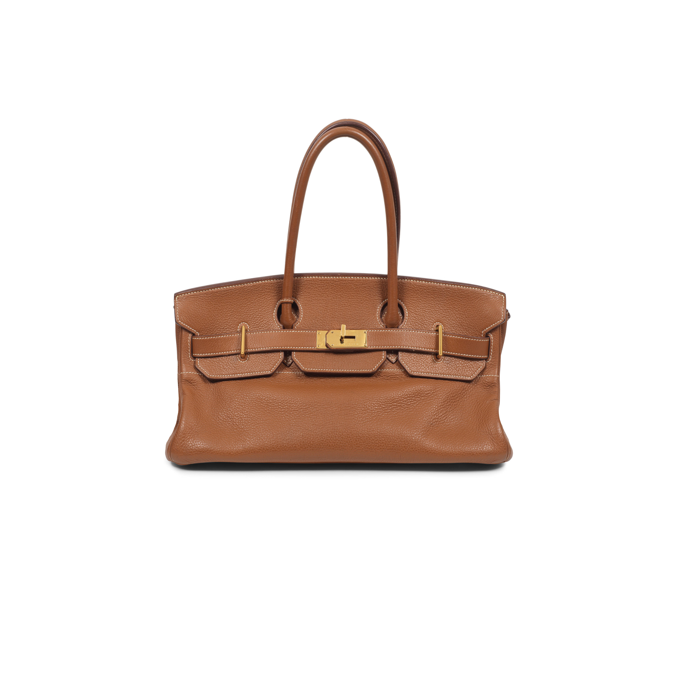 HERMES MASTER SHOULDER BIRKIN 42 TOGO GOLDEN BROWN LEATHER GOLD BUCKLE BAG 116571 (42*21*16cm)